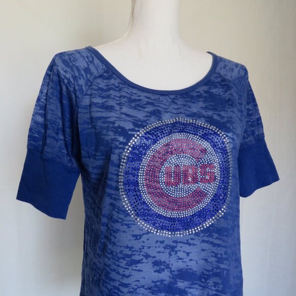 Touch by Alyssa Milano Cubs Mascot Embellished Crystals Women’s Knit top XL - Picture 2 of 9